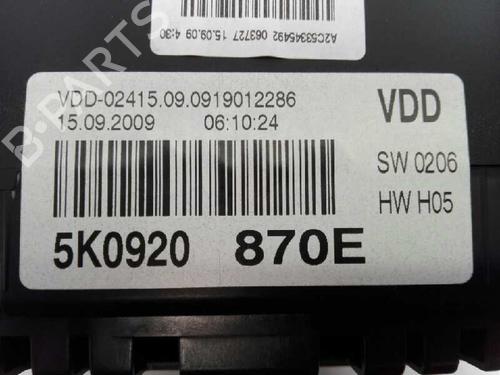 Instrument cluster VW GOLF VI (5K1) 1.6 TDI | BP2669882C47 