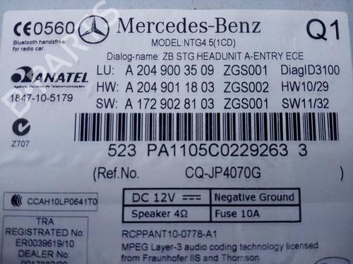 Electronic module MERCEDES-BENZ C-CLASS (W204)  | BP10371989M83 