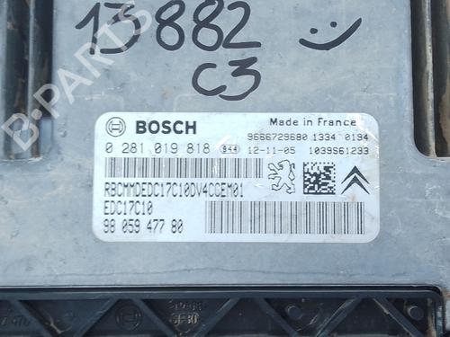 Engine control unit (ECU) CITROËN C3 II (SC_) 1.4 HDi 70 (SC8HZC, SC8HR0, SC8HP4) | BP28056391M57 