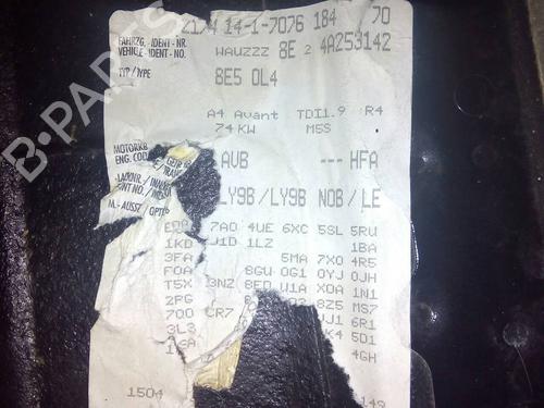 Rear left lock AUDI A4 B6 Avant (8E5) 1.9 TDI | BP9244634C100 