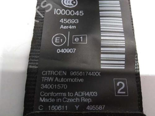 Rear right seatbelt CITROËN C5 III (RD_)  | BP6619613I28 