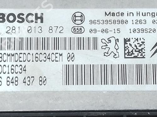 Engine control unit (ECU) PEUGEOT 407 (6D_) 1.6 HDi 110 (6D9HZC, 6D9HYC) | BP30091219M57
