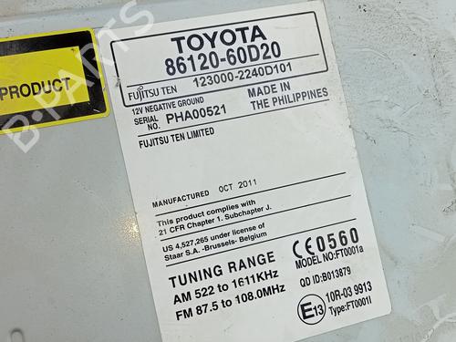 Radio TOYOTA LAND CRUISER PRADO (_J15_)  | BP11698846E6 