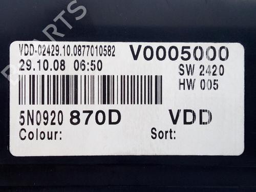 Instrument cluster VW TIGUAN (5N_) 2.0 TDI 4motion | BP14938288C47 