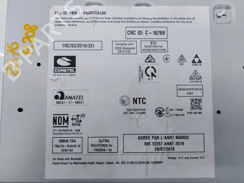 Radio PEUGEOT 208 II (UB_, UP_, UW_, UJ_) 1.2 PureTech 100 | BP7298104E6 