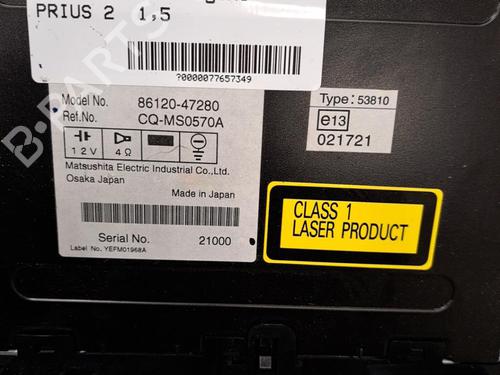 Used Radio TOYOTA PRIUS Liftback (_W2_) 1.5 Hybrid (NHW20_, NHW20R) (112 hp) 28391001