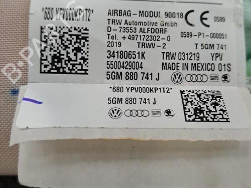 Left curtain airbag VW GOLF VII (5G1, BQ1, BE1, BE2) 1.4 GTE Hybrid | BP28401677C11 