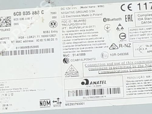 Used Radio Radio VW POLO V (6R1, 6C1) 1.4 TDI (90 hp) 33723027 33723027