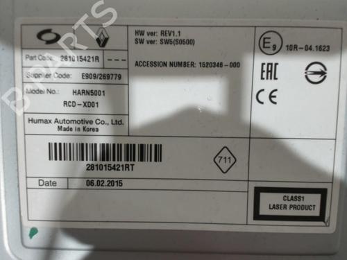 Radio RENAULT MEGANE IV Hatchback (B9A/M/N_) 1.5 dCi 110 (B9A3) | BP28410883E6