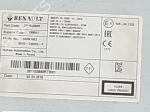 Used Radio Radio DACIA LOGAN MCV II TCe 90 (K8M1, K8MA, K8AC) (90 hp) 36545614 36545614