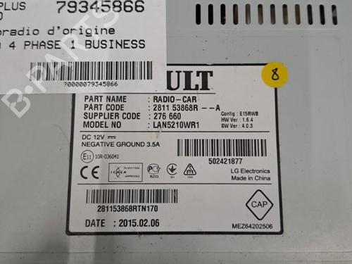 Radio RENAULT CLIO IV (BH_) 1.5 dCi 90 | BP28396529E6