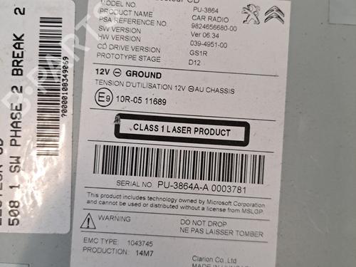 Radio PEUGEOT 508 SW I (8E_) 2.0 BlueHDi 180 | BP28397736E6 