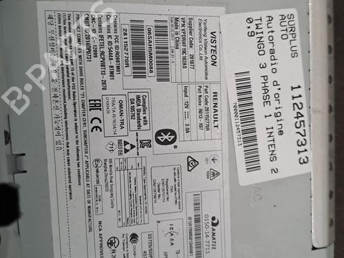 Used Radio Radio RENAULT TWINGO III (BCM_, BCA_) 0.9 TCe 90 (BCM9, BCM2) (90 hp) 29560534 29560534