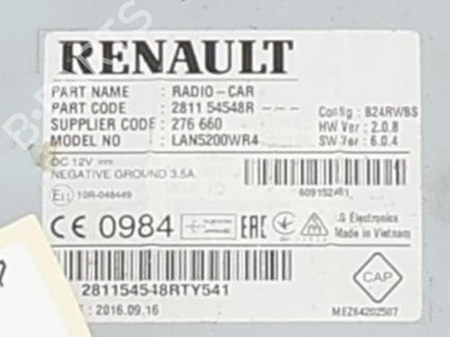 Radio RENAULT CAPTUR I (J5_, H5_) 1.5 dCi 90 (J5N4, J5M5, J5MW, J5M6, J5AL, J5AJ) | BP37410439E6 - Image 6
