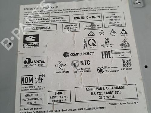 Radio PEUGEOT 208 I (CA_, CC_) 1.5 BlueHDI 100 | BP29326833E6 