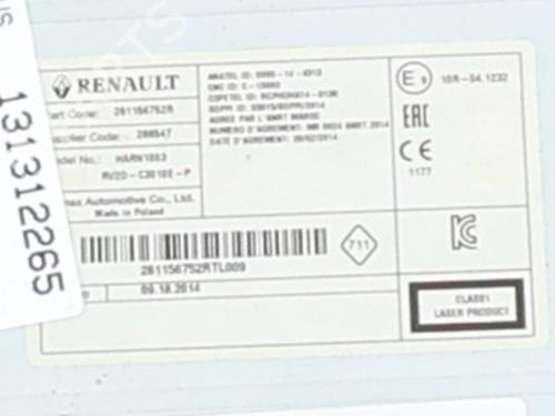 Used Radio Radio RENAULT CAPTUR I (J5_, H5_) 1.5 dCi 90 (J5N4, J5M5, J5MW, J5M6, J5AL, J5AJ) (90 hp) 40056105 40056105