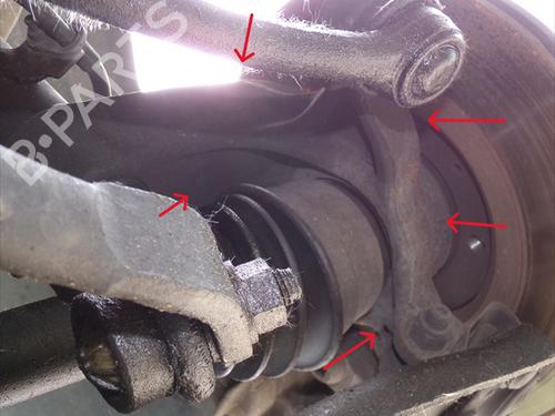 Used Left front steering knuckle Left front steering knuckle PEUGEOT 207 (WA_, WC_) 1.4 16V (88 hp) 34428957 34428957