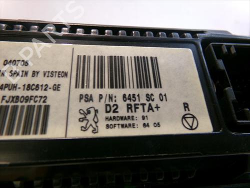 Climate control PEUGEOT 407 (6D_) 2.0 HDi 135 (6DRHRH, 6DRHRE, 6DRHRG, 6DRHRJ) | BP28805992I5  - Image 5
