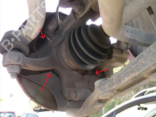 Used Right front steering knuckle Right front steering knuckle FIAT PANDA (169_) 1.2 (169.AXB11, 169.AXB1A) (60 hp) 34428881 34428881