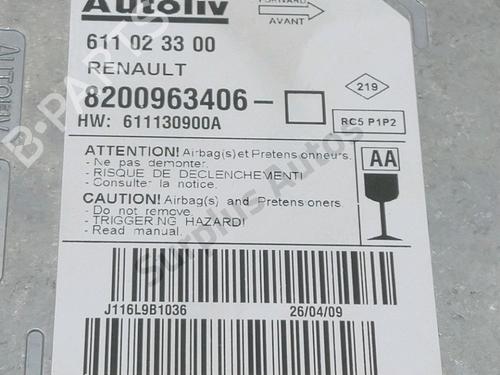 Kollisjonspute styreenhet RENAULT CLIO III (BR0/1, CR0/1) 1.5 dCi (BR17, CR17) | BP30992795M53