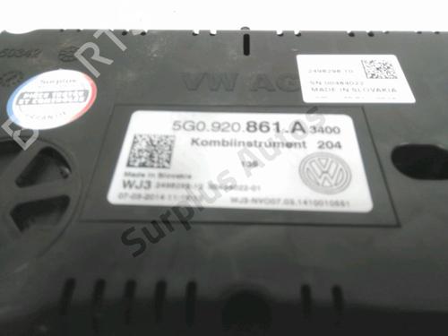 Instrument cluster VW GOLF VII (5G1, BQ1, BE1, BE2) 1.6 TDI | BP28231238C47