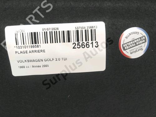 Rear parcel shelf VW GOLF V (1K1) 2.0 TDI 16V | BP37784096C85 - Image 2