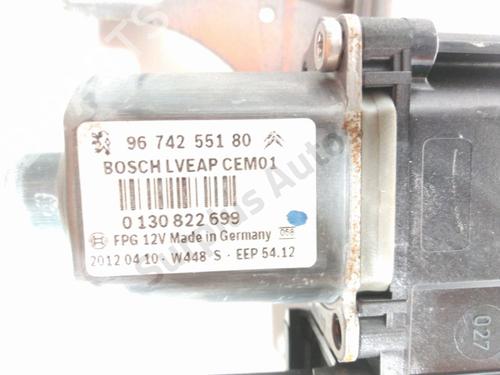 Rear left window mechanism PEUGEOT 208 I (CA_, CC_) 1.6 VTi | BP29603012C24