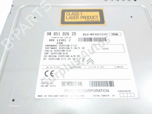 Radio PEUGEOT 208 I (CA_, CC_) 1.2 VTi 68 / PureTech 68 | BP28232179E6