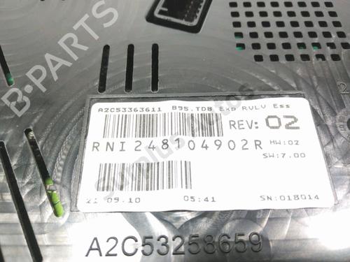 Instrument cluster RENAULT MEGANE III Hatchback (BZ0/1_, B3_) 1.6 16V Hi-Flex (BZ03) | BP28231121C47 