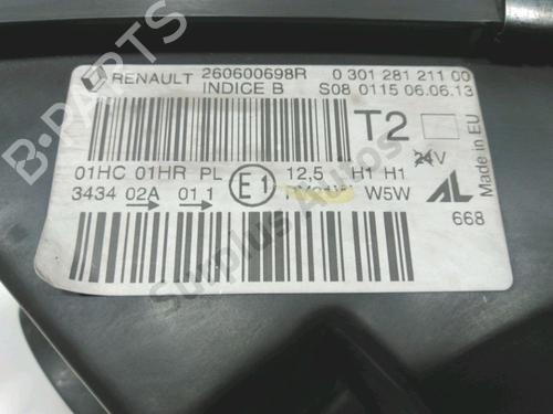 Left headlight RENAULT CAPTUR I (J5_, H5_) 1.5 dCi 90 (J5N4, J5M5, J5MW, J5M6, J5AL, J5AJ) | BP33568983C28 - Image 2