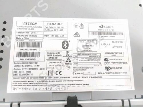 Radio DACIA SANDERO II 1.0 SCe 75 (B8JC, B8JD) | BP28232426E6 