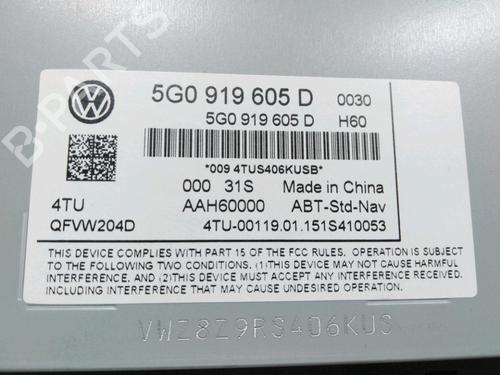 Display monitor VW GOLF VII (5G1, BQ1, BE1, BE2) 1.6 TDI | BP28229770C48 
