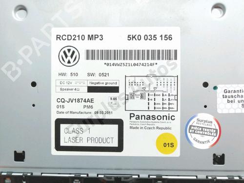 Radio VW GOLF VI (5K1) 1.4 TSI | BP28232102E6 