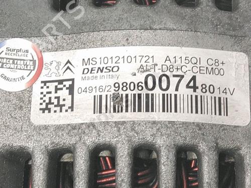 Alternator CITROËN C3 II (SC_) 1.0 VTi 68 | BP37764057M7 - Image 5