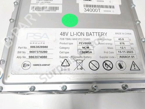 Batteri PEUGEOT 208 II (UB_, UP_, UW_, UJ_) 1.2 Hybrid 136 (UPHPYK) | BP28262558E11 