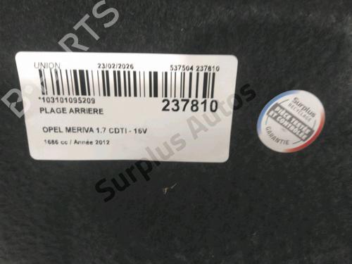 Rear parcel shelf OPEL MERIVA B MPV (S10) 1.7 CDTI (75) | BP32461022C85