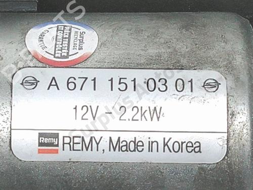 Starter SSANGYONG RODIUS II 2.2 Xdi | BP35941408M8 - Image 5