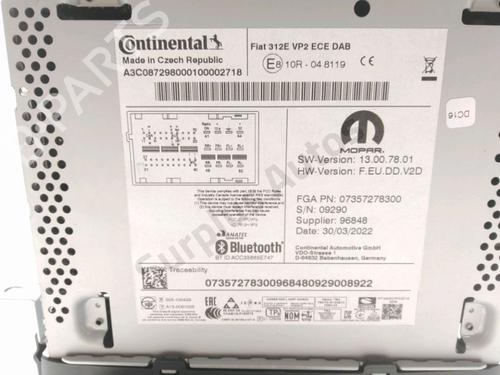 Radio FIAT 500 (312_) 1.0 Mild Hybrid (312.AYD1B) | BP28232029E6 