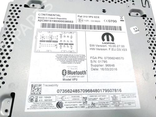 Radio FIAT 500 (312_) 1.2 (312AXA1A) | BP28231940E6 
