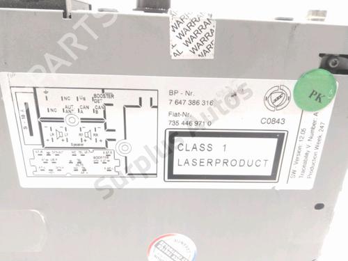 Radio FIAT GRANDE PUNTO (199_) 1.4 (199AXB11, 199AXB1A, 199BXB1A, 199AXL1A) | BP29857488E6 