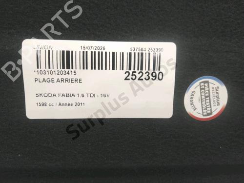 Rear parcel shelf SKODA FABIA II (542) 1.6 TDI | BP37484103C85 - Image 2