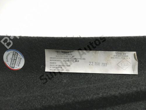 Rear parcel shelf DACIA SANDERO 1.5 dCi | BP35941870C85 - Image 3
