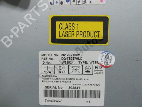 Radio TOYOTA YARIS (_P9_) 1.3 VVT-i (SCP90_, SCP90R) | BP30992111E6