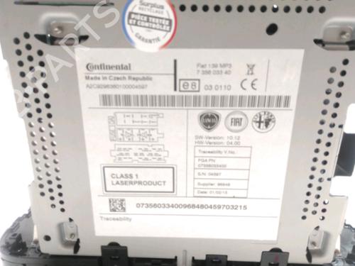 Radio FIAT PANDA (312_, 319_) 0.9 4x4 (312PXR2B) | BP28232062E6 