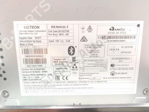 Radio RENAULT TWINGO III (BCM_, BCA_)  | BP28232043E6 