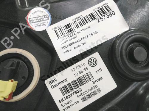 Front right window mechanism VW GOLF VI (5K1) 1.6 TDI | BP39260181C23 - Image 2
