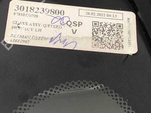 Rear left quarter glass HYUNDAI i20 III (BC3, BI3) 1.0 T-GDI | BP29072738C93 