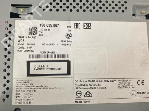 Radio VW UP! (121, 122, BL1, BL2, BL3, 123) 1.0 | BP29035355E6 