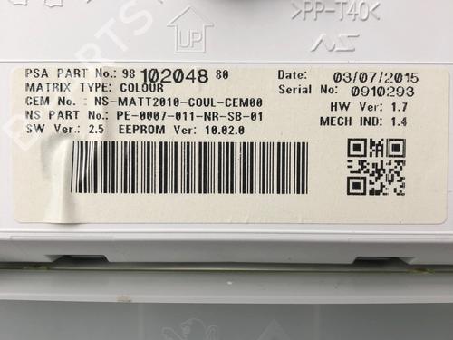 Instrument cluster PEUGEOT 2008 I (CU_) 1.2 THP 110 / PureTech 110 | BP29035802C47 