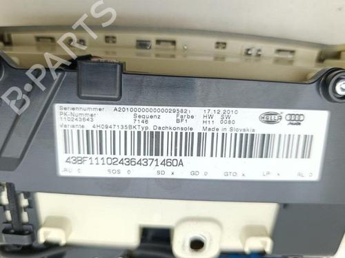 Interior roof light AUDI A8 D4 (4H2, 4H8, 4HC, 4HL) 4.2 FSI quattro | BP28923009I8 